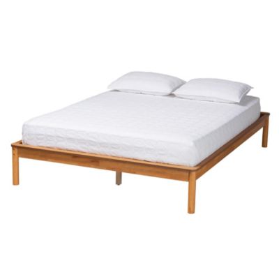 Baxton Studio Efren Mid-Century Modern Honey Oak Finished Wood Full Size Bed Frame -  0193271290963