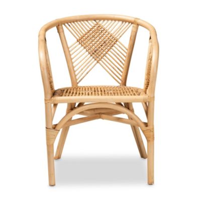 Kagama Modern Bohemian Natural Brown Rattan Dining Chairs