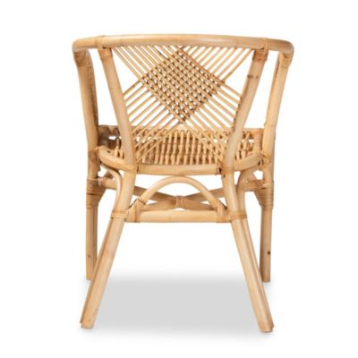 Kagama Modern Bohemian Natural Brown Rattan Dining Chairs