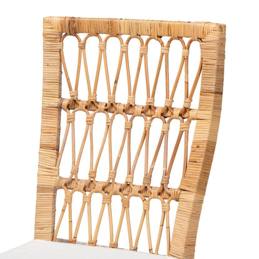 Sullivan Modern Bohemian Natural Brown Rattan Dining Chairs
