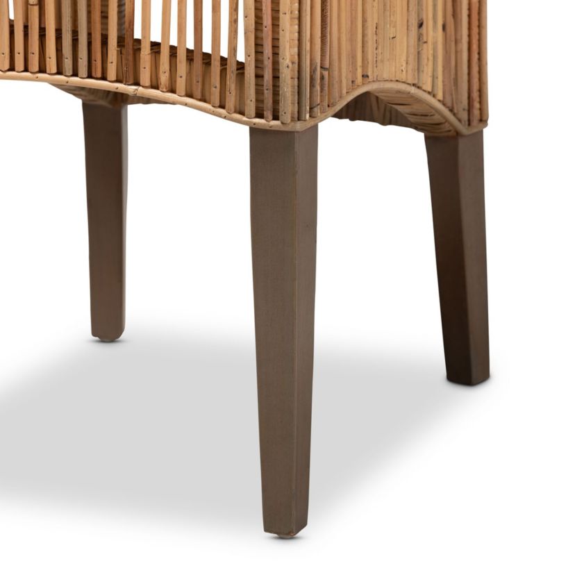 Sullivan Modern Bohemian Natural Brown Rattan Dining Chairs