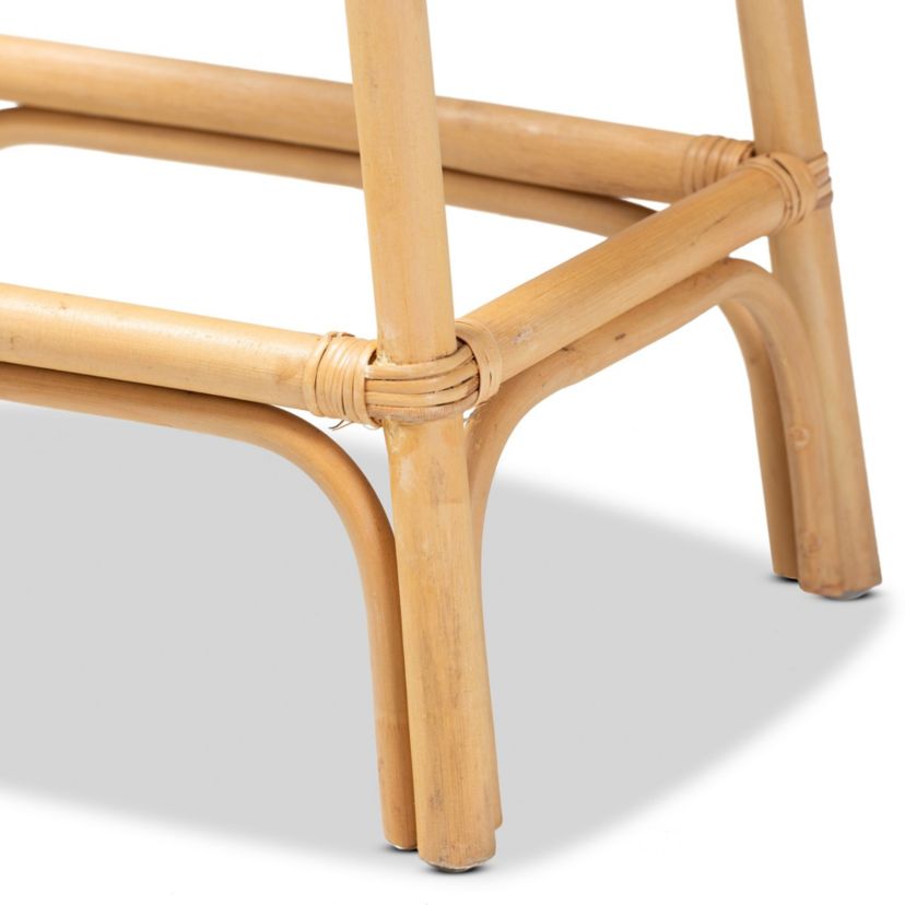 Elgon Modern Bohemian Natural Brown Rattan Counter Stool