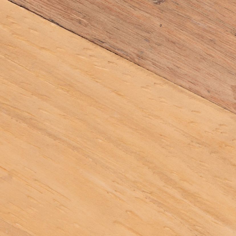 Terah Mid-Century Modern Natural Brown Teak Wood Ottoman Footstool