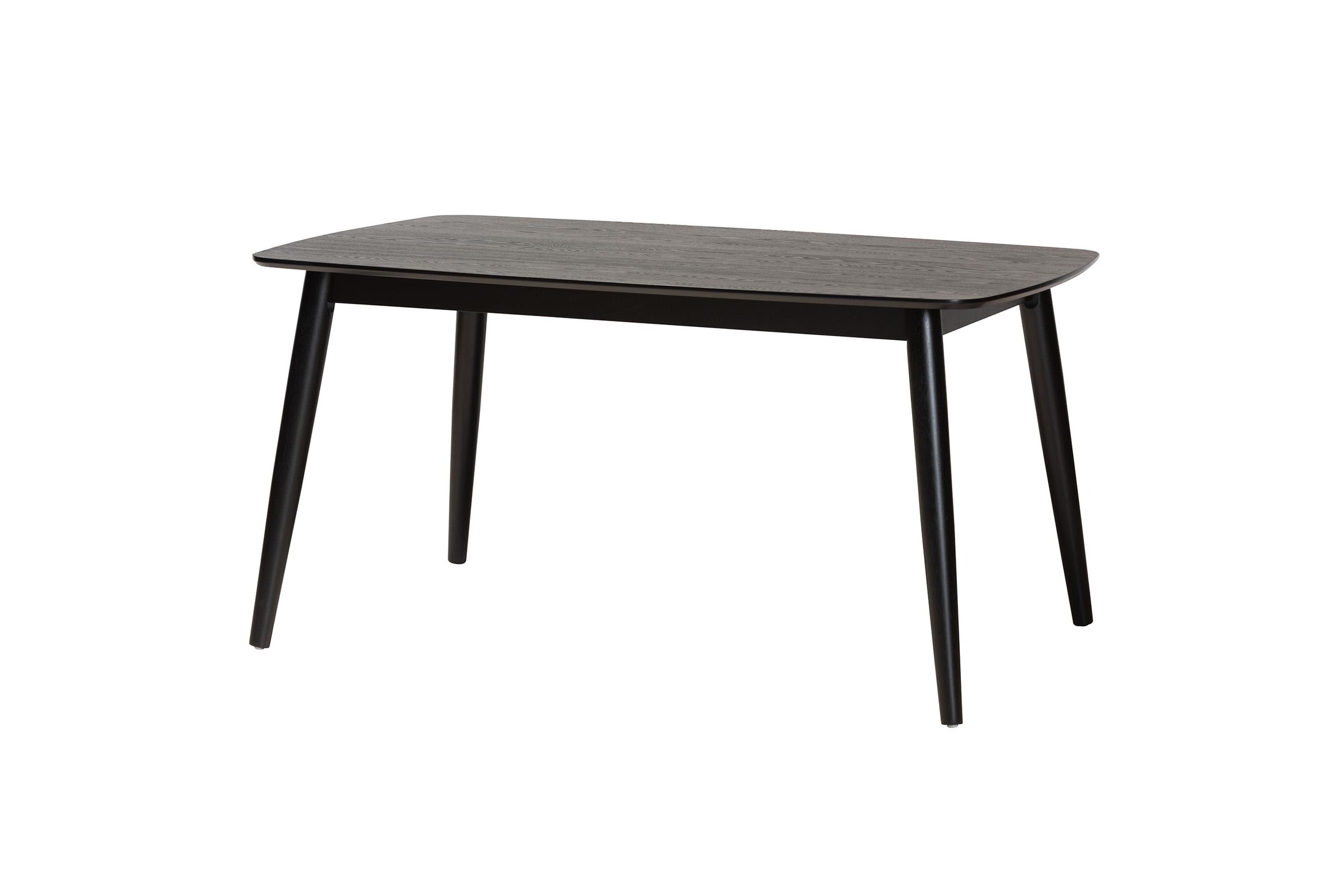 Aniceta Modern Bohemian Black Finished Wood and Rattan 7-Piece Dining Set