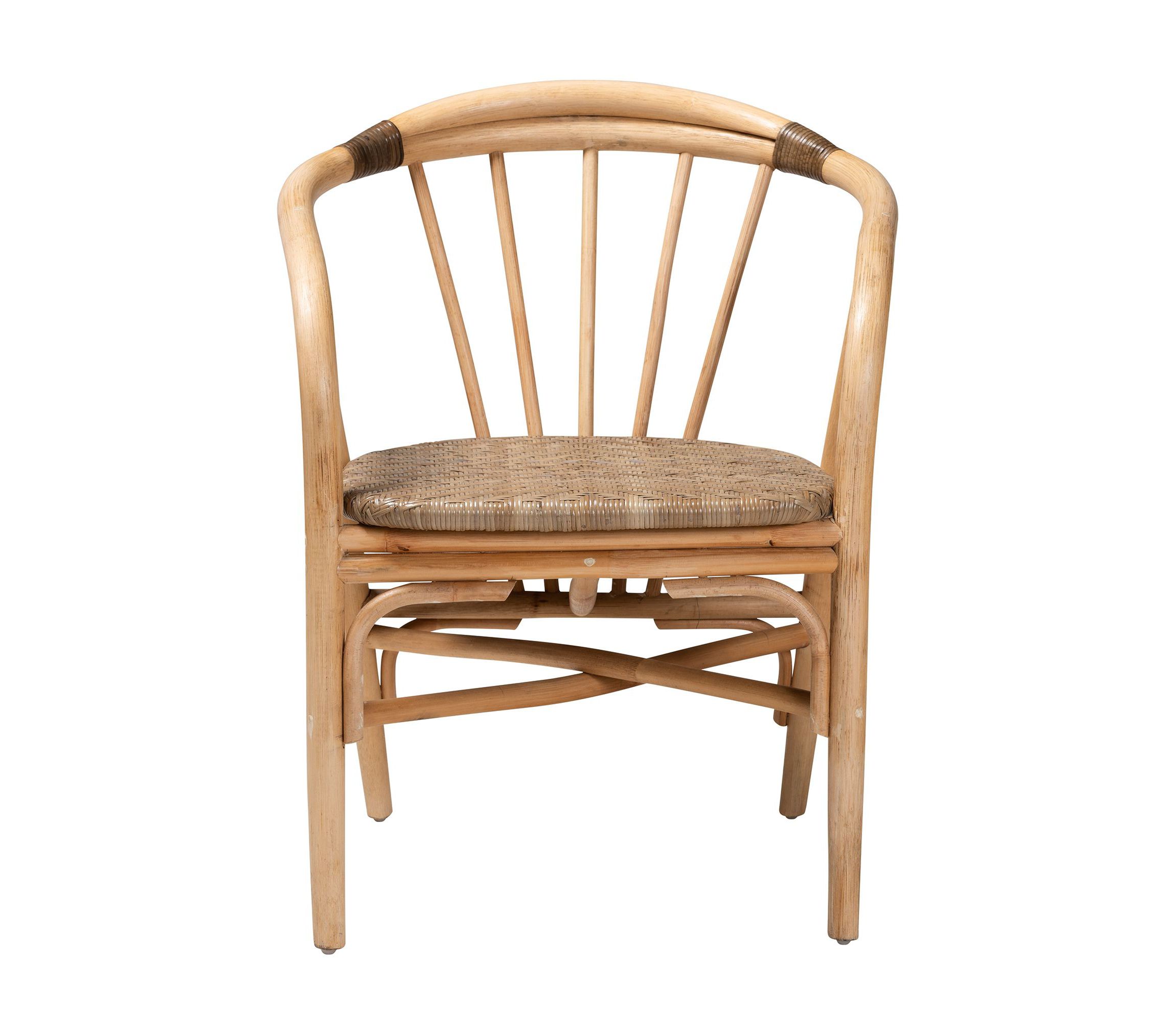 Kyoto Modern Bohemian Natural Brown Rattan Dining Chair