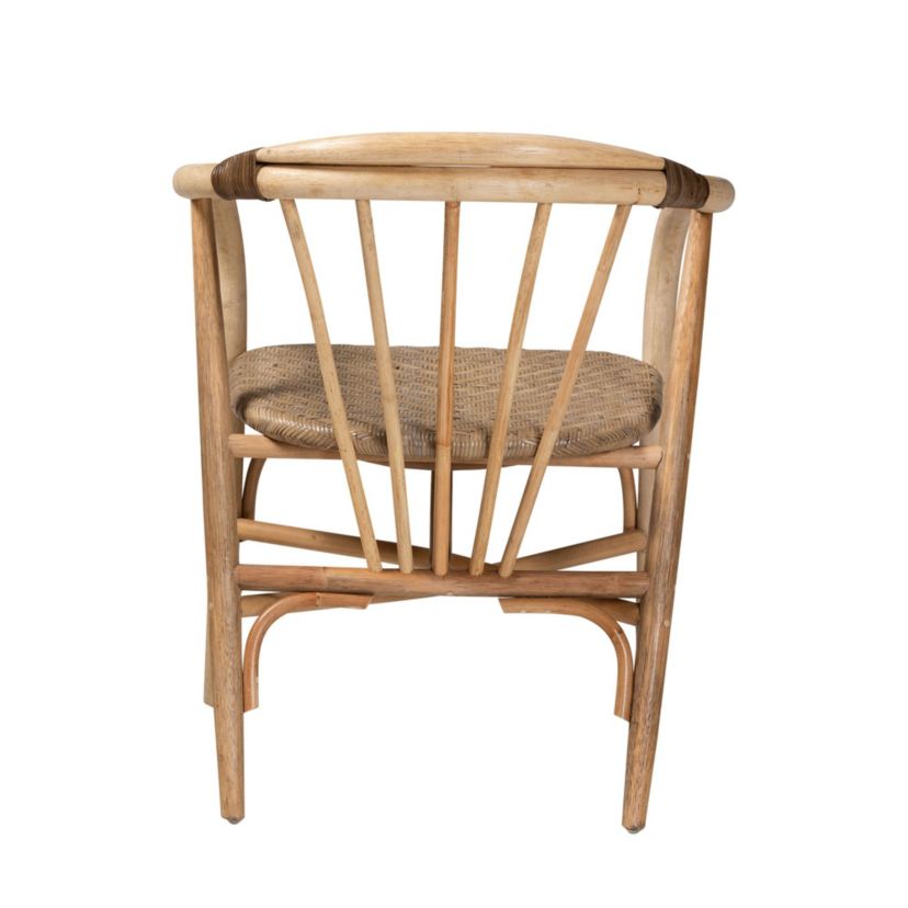 Kyoto Modern Bohemian Natural Brown Rattan Dining Chair