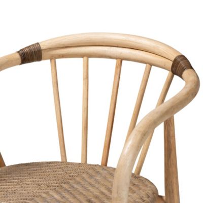 Kyoto Modern Bohemian Natural Brown Rattan Dining Chair