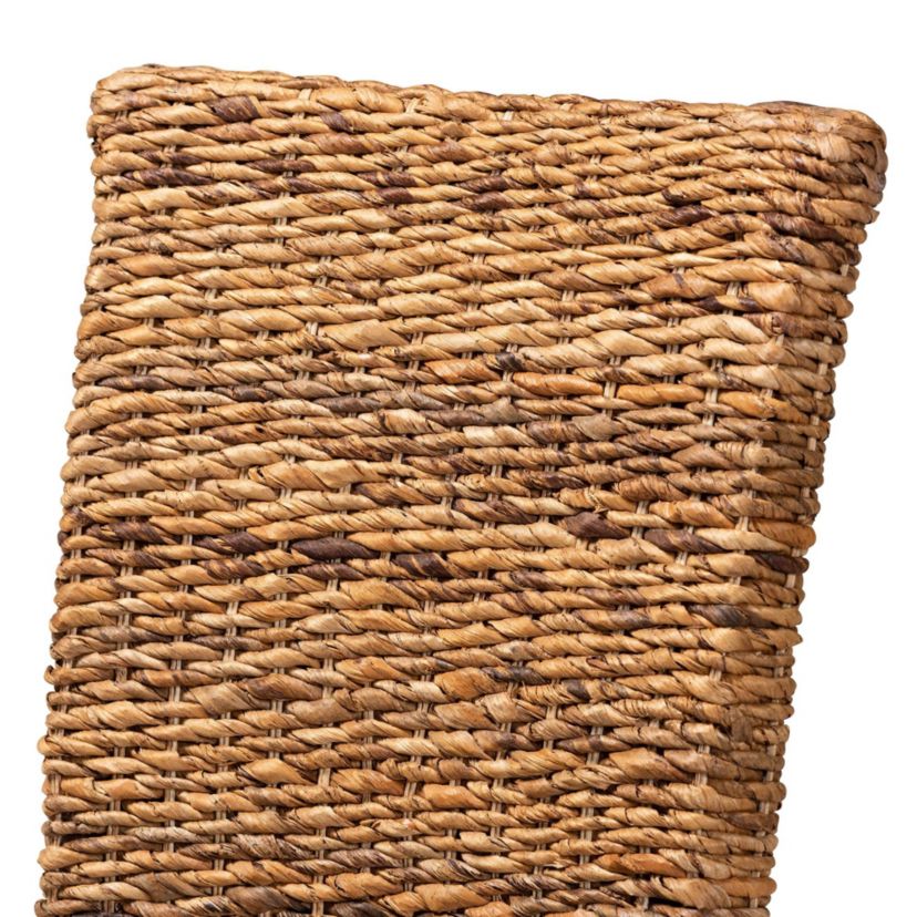 Trianna Rustic Transitional Natural Abaca and Brown Finished Wood Dining Chairs