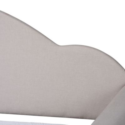 Chaise Classic and Traditional Light Grey Fabric and Natural Brown Finished Wood Twin Size Daybed