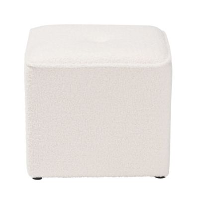 Isaiah Modern and Contemporary Ivory Boucle Upholstered Ottoman