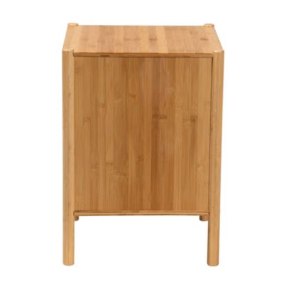 Naresh Mid-Century Modern Transitional Natural Brown Bamboo Wood 1-Door End Table