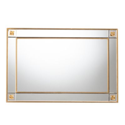 Iara Modern Glam and Luxe Antique Goldleaf Finished Wood Accent Wall Mirror