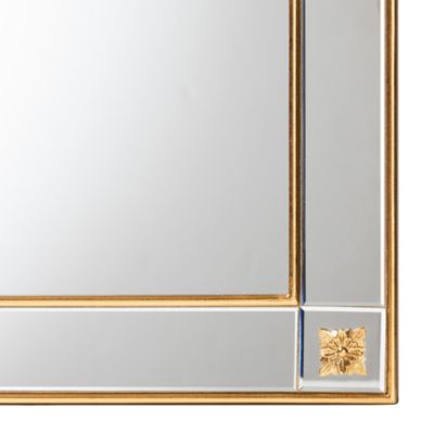 Iara Modern Glam and Luxe Antique Goldleaf Finished Wood Accent Wall Mirror