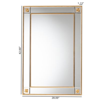 Iara Modern Glam and Luxe Antique Goldleaf Finished Wood Accent Wall Mirror