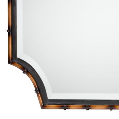 Lieven Rustic Glam and Luxe Two-Tone Light Brown and Black Finished Metal Accent Wall Mirror