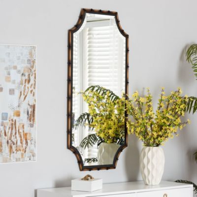 Lieven Rustic Glam and Luxe Two-Tone Light Brown and Black Finished Metal Accent Wall Mirror