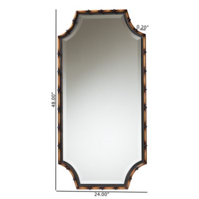 Lieven Rustic Glam and Luxe Two-Tone Light Brown and Black Finished Metal Accent Wall Mirror