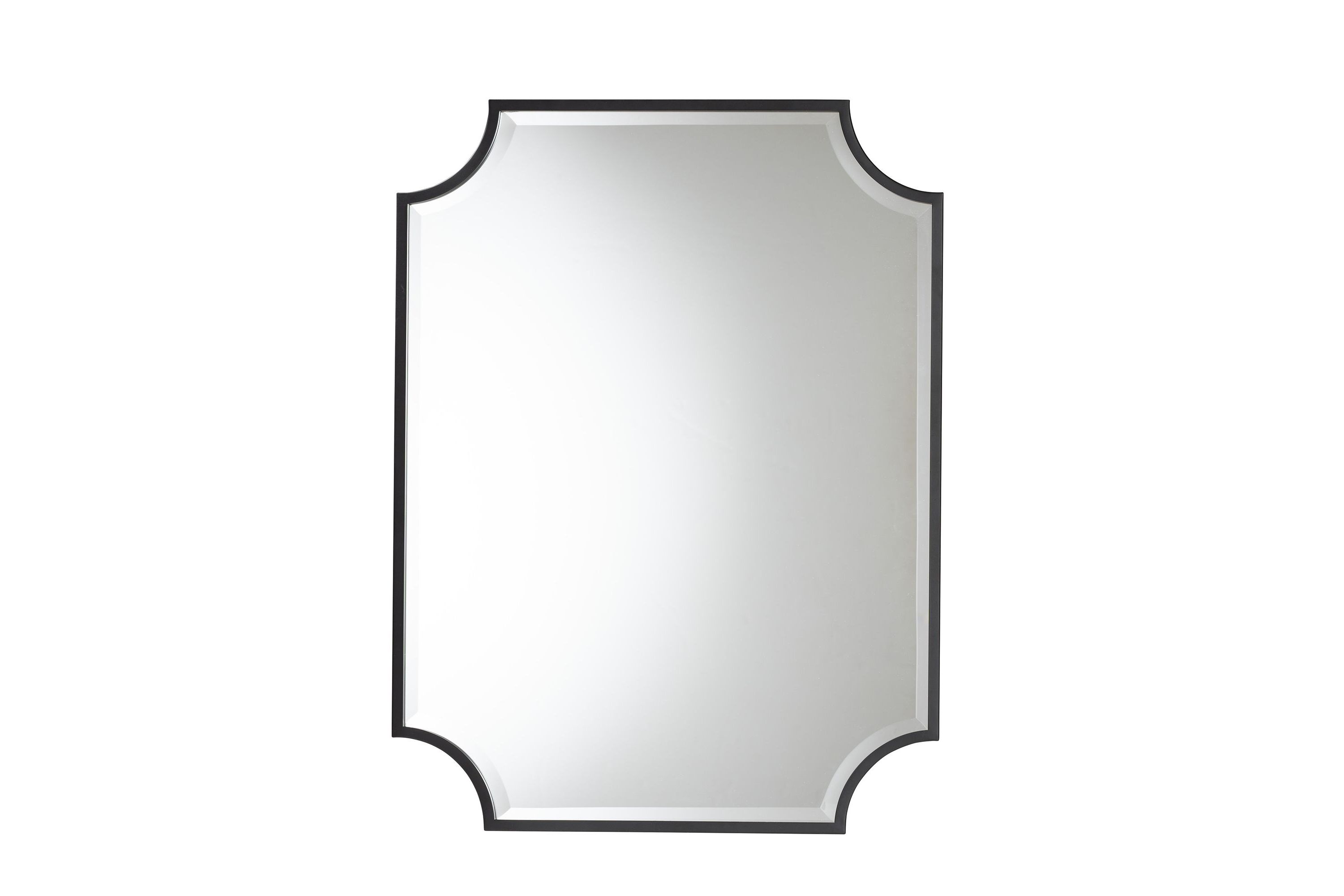 Parcenet Modern Black Finished Metal Accent Wall Mirror