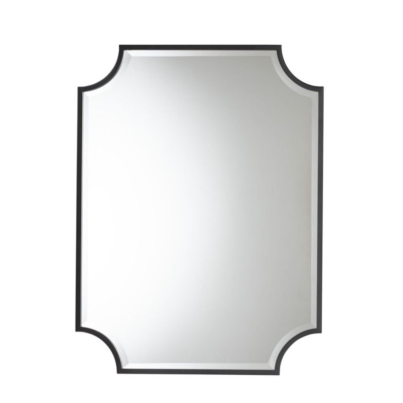 Parcenet Modern Black Finished Metal Accent Wall Mirror