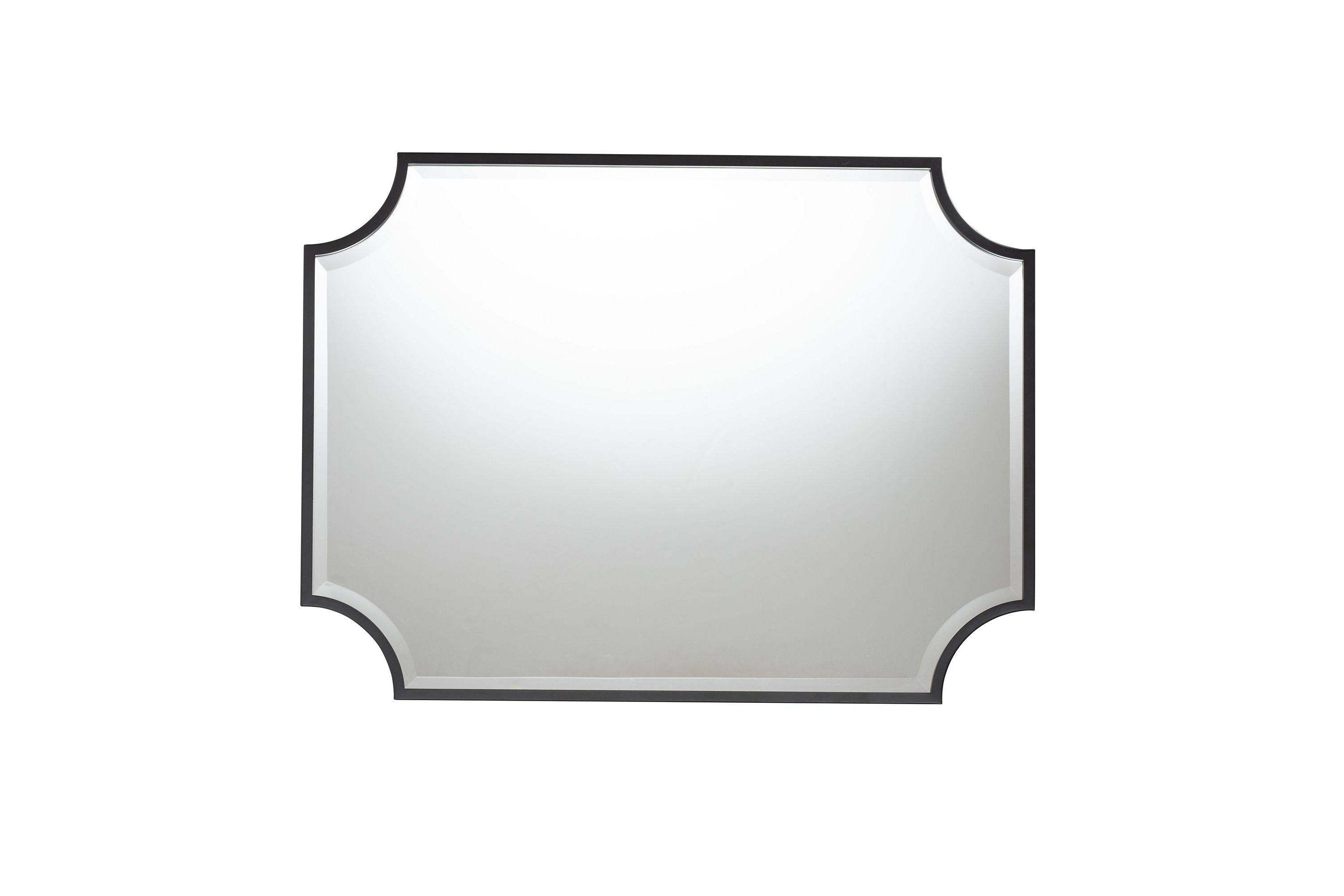 Parcenet Modern Black Finished Metal Accent Wall Mirror