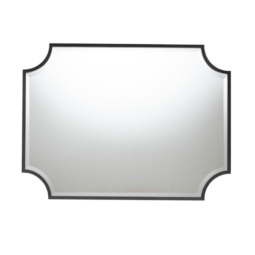 Parcenet Modern Black Finished Metal Accent Wall Mirror
