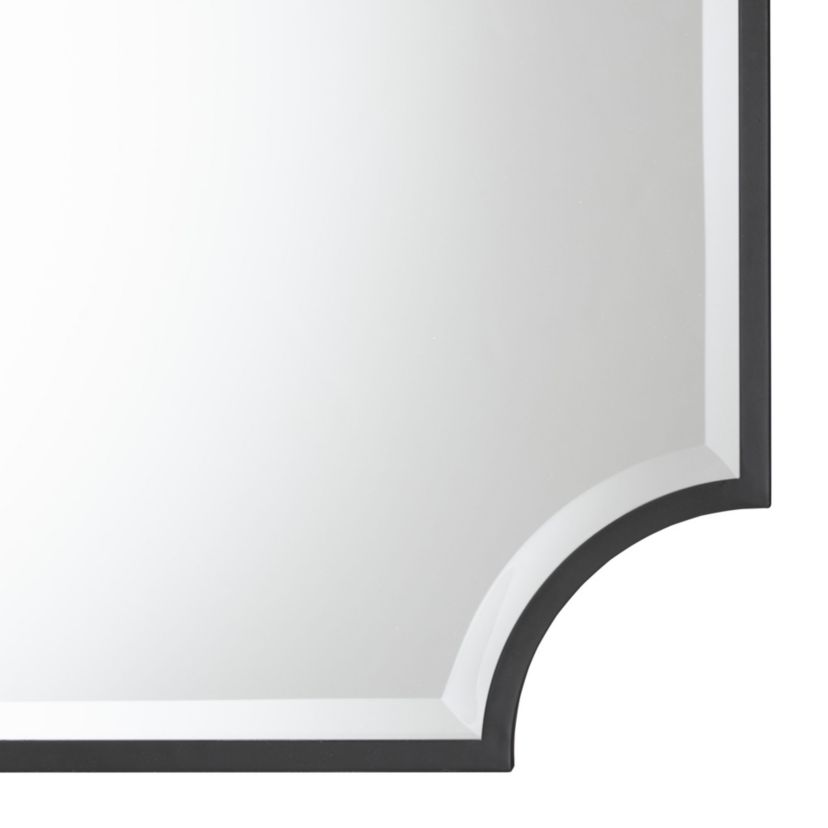 Parcenet Modern Black Finished Metal Accent Wall Mirror