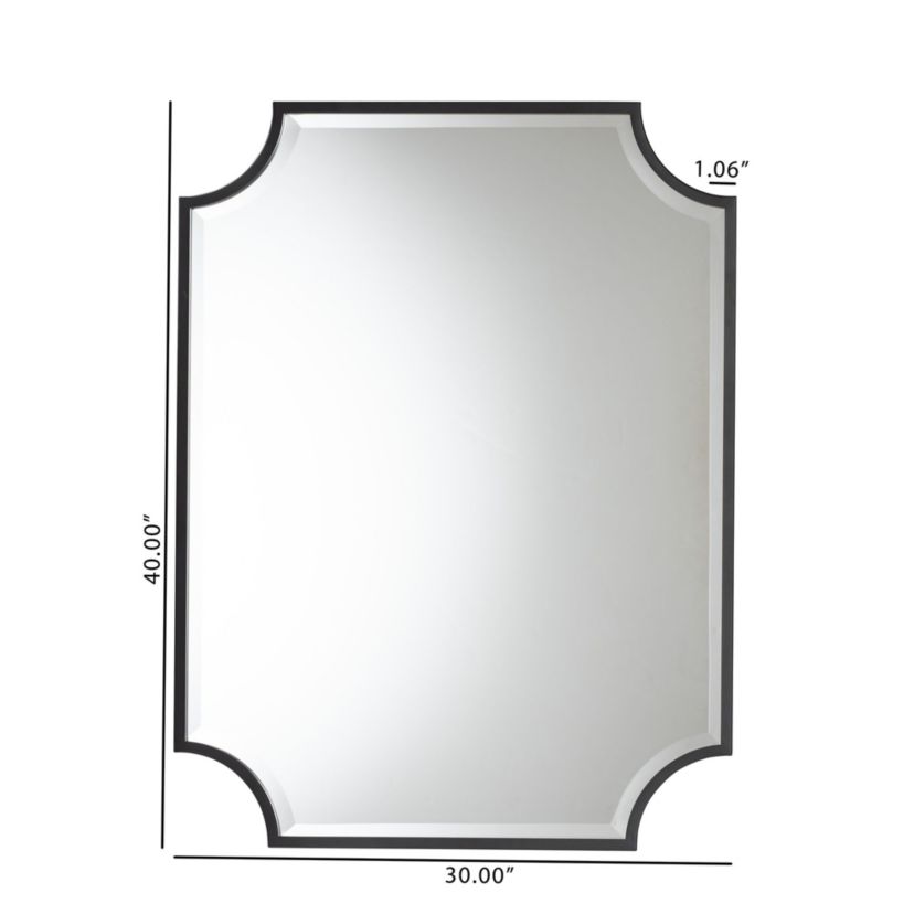 Parcenet Modern Black Finished Metal Accent Wall Mirror