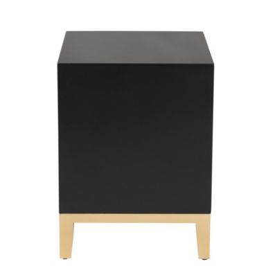 Donald Modern Glam and Luxe Finished Wood and Gold Metal 2-Drawer End Table