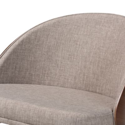 Lovella Mid-Century Modern Grey Fabric and Walnut Brown Finished Wood Accent Chair