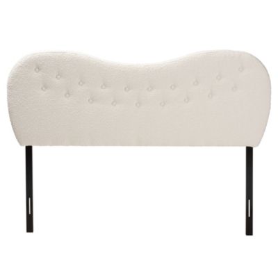 Brantley Modern Cream Boucle Fabric Queen Size Headboard