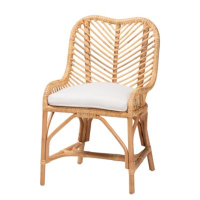 Arween Modern Bohemian Natural Brown Rattan Dining Chairs