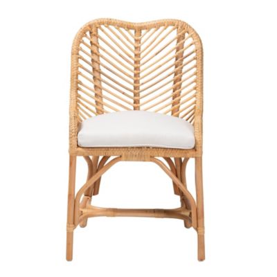 Arween Modern Bohemian Natural Brown Rattan Dining Chairs