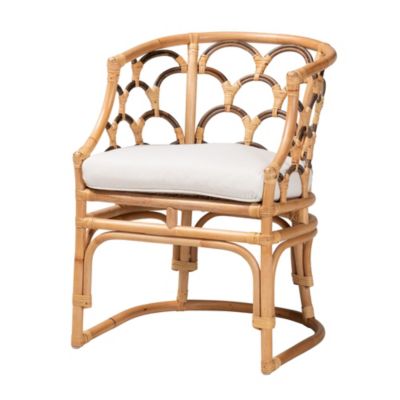 Aster Modern Bohemian Natural Brown Rattan Armchair