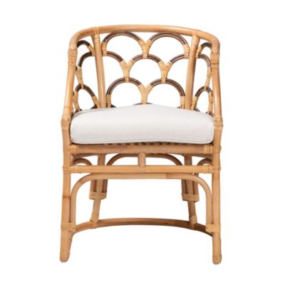 Aster Modern Bohemian Natural Brown Rattan Armchair