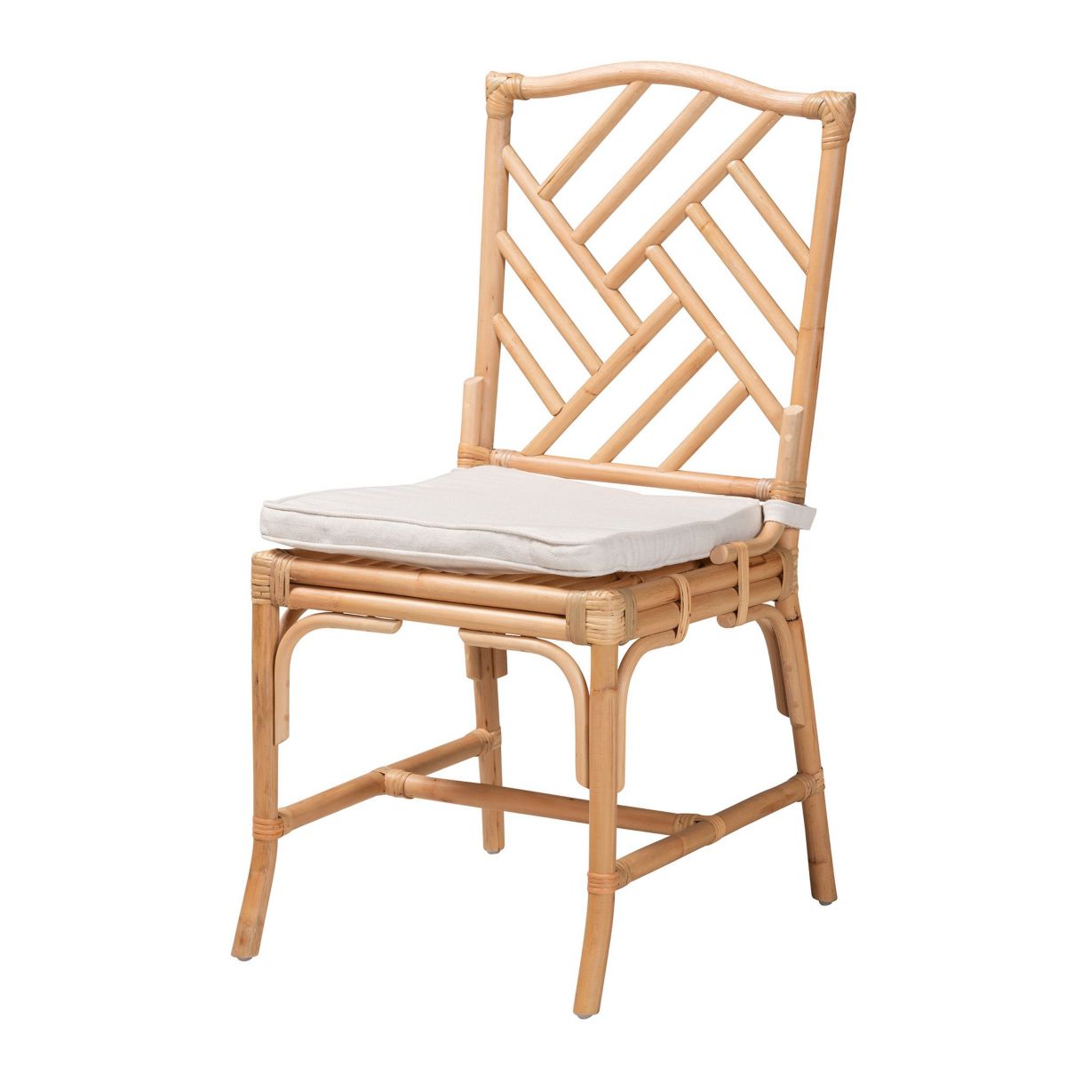 Rio Modern Bohemian Natural Brown Rattan Dining Chairs