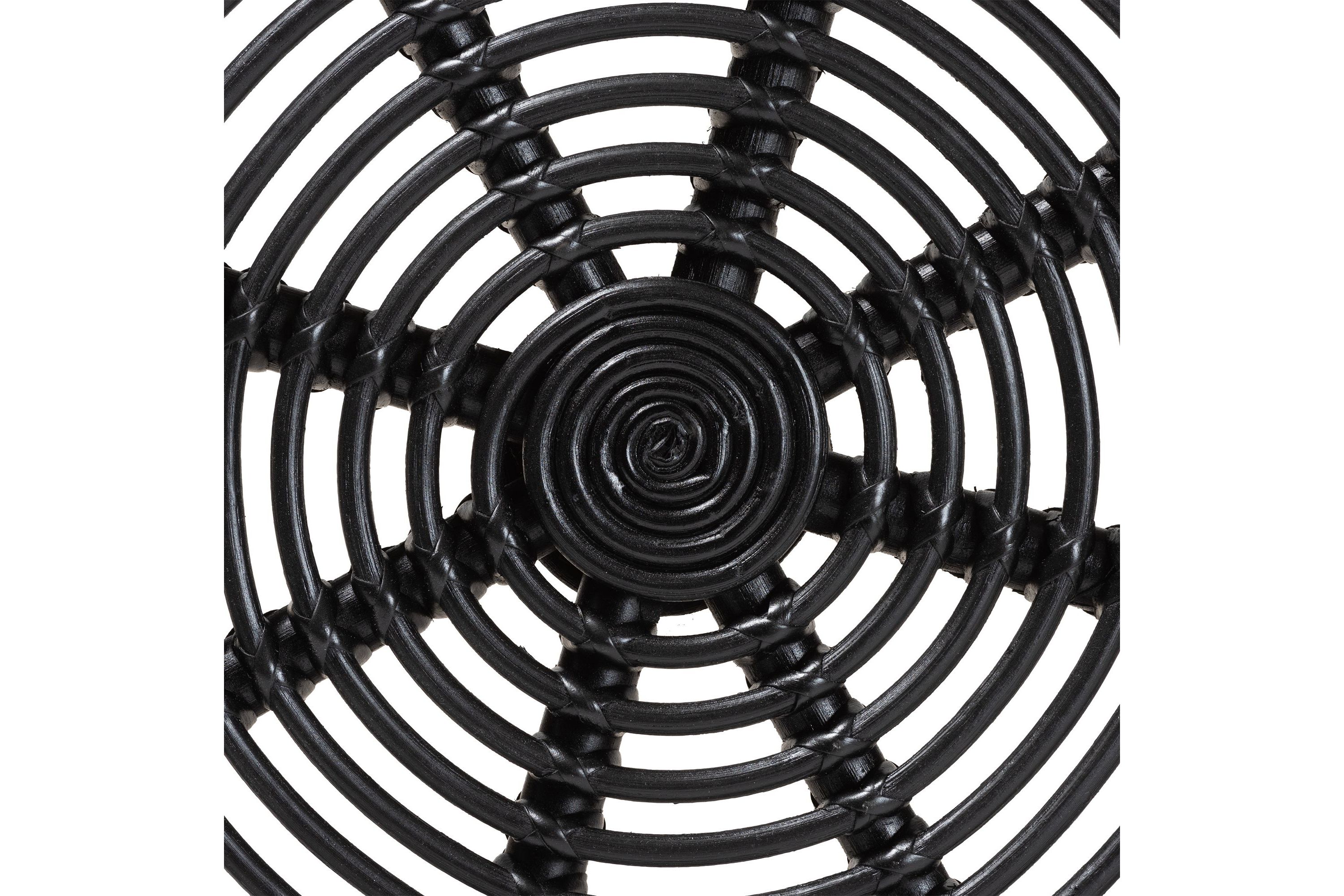 Pertessa Modern Bohemian Black Finished Rattan End Table