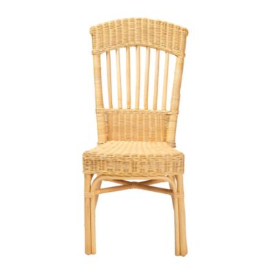 Barito Modern Bohemian Natural Brown Rattan Dining Chair