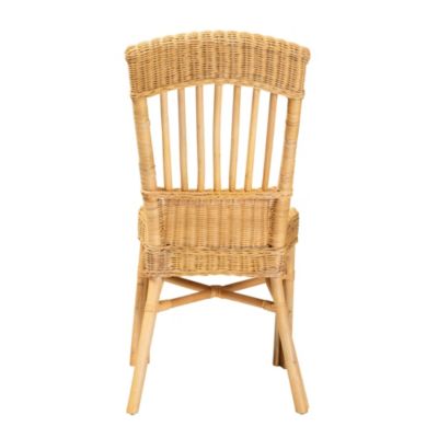 Barito Modern Bohemian Natural Brown Rattan Dining Chair