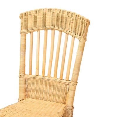 Barito Modern Bohemian Natural Brown Rattan Dining Chair