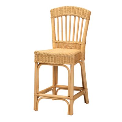 Barito Modern Bohemian Natural Rattan Counter Stool