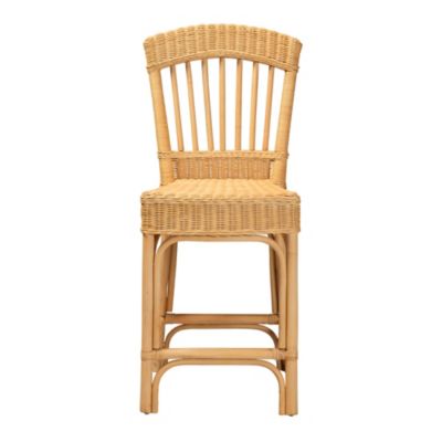 Barito Modern Bohemian Natural Rattan Counter Stool