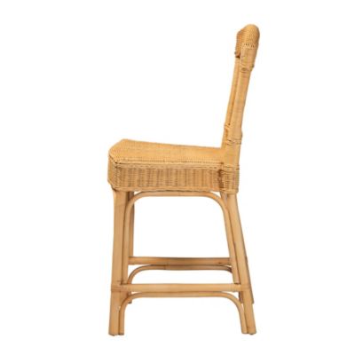 Barito Modern Bohemian Natural Rattan Counter Stool