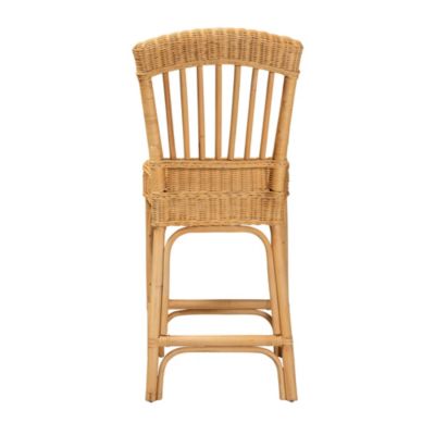 Barito Modern Bohemian Natural Rattan Counter Stool