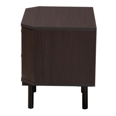 Norwood Modern Transitional Two-Tone Black and Espresso Brown Finished Wood 2-Drawer End Table