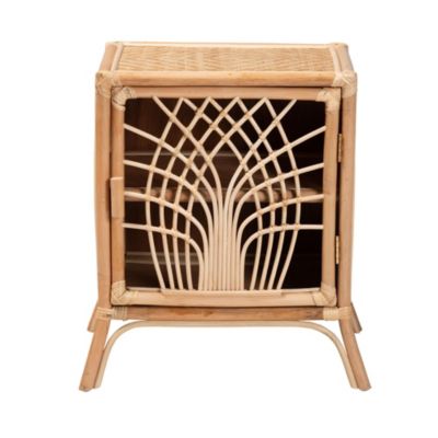 Danna Modern Bohemian Natural Brown Rattan Nightstand