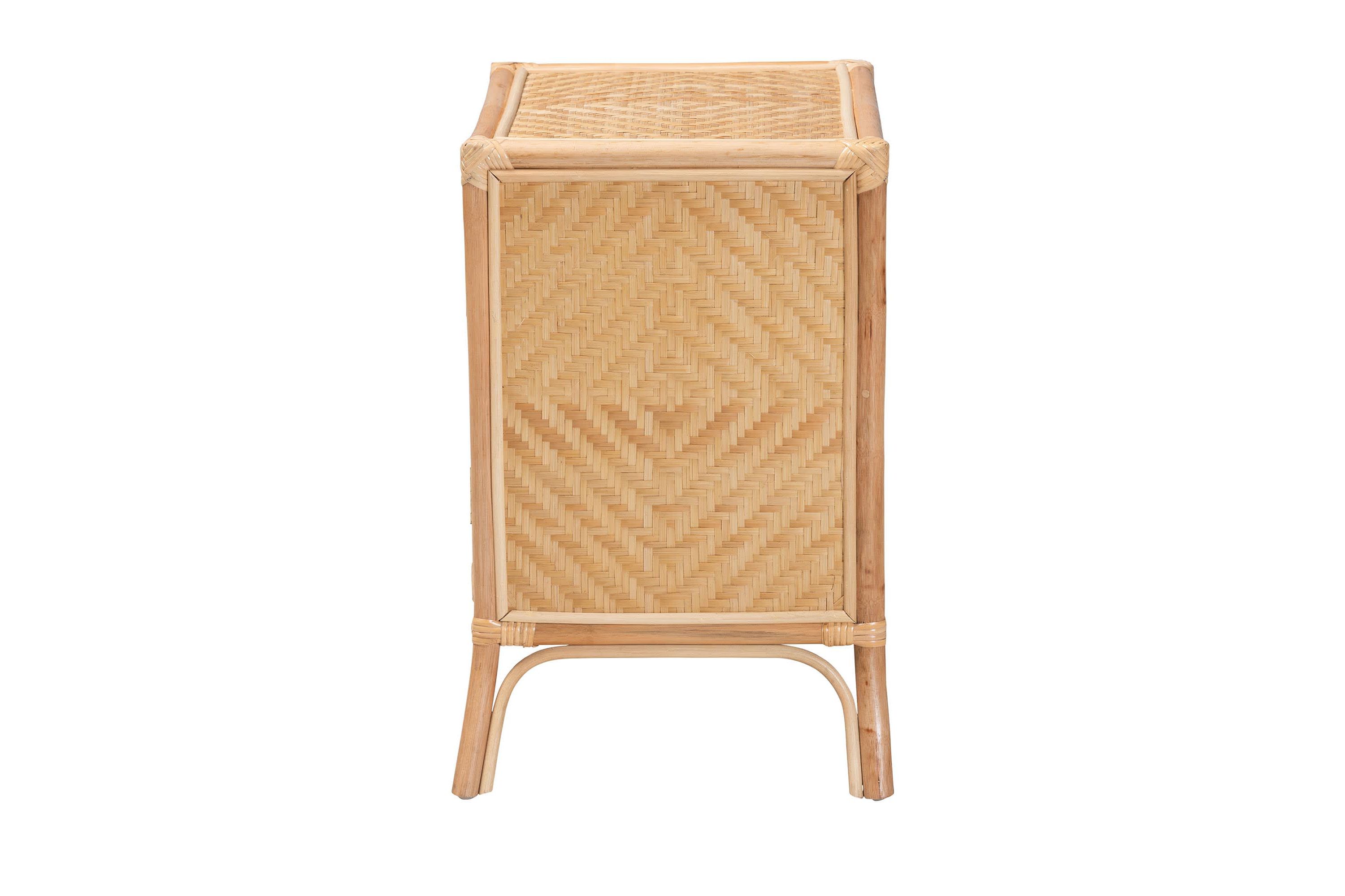 Danna Modern Bohemian Natural Brown Rattan Nightstand