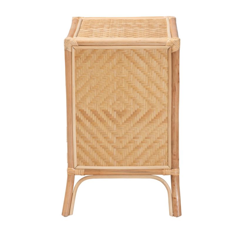 Danna Modern Bohemian Natural Brown Rattan Nightstand