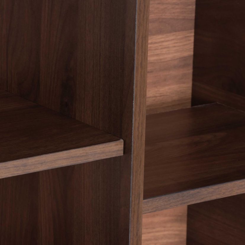 Paricia Mid-Century Modern Walnut Brown Finished Wood Shoe Cabinet