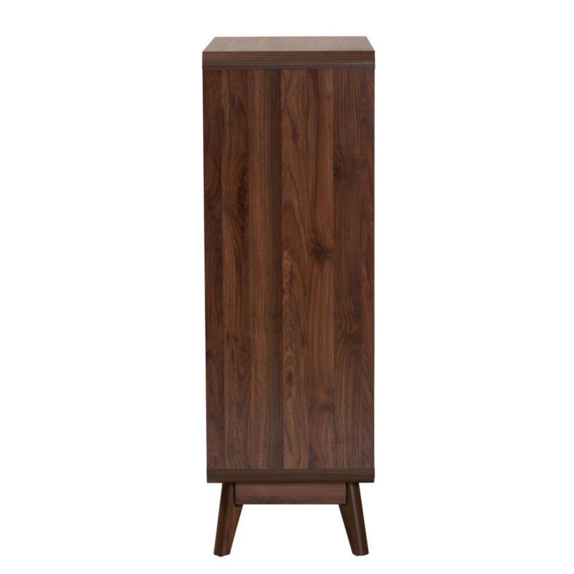 Markell Mid-Century Modern Transitional Walnut Brown Finished Wood 5-Drawer Storage Chest