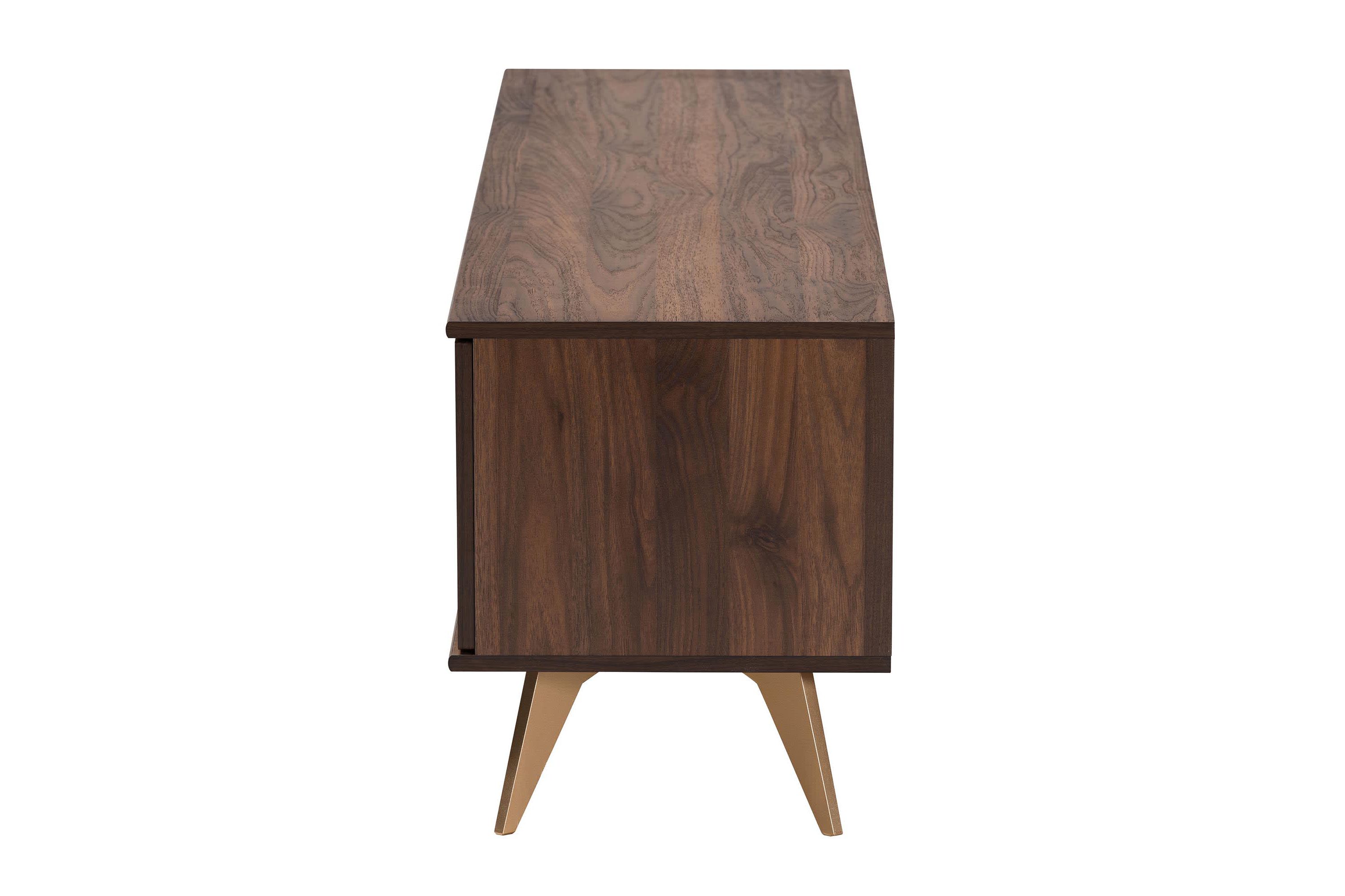 Graceland Mid-Century Modern Transitional Walnut Brown Finished Wood 2-Door TV Stand